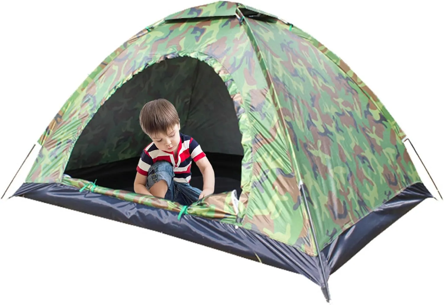 Camo Tent, Waterproof 2 Person Dome Tent with Mesh Skylight, Mesh Door and Carry Bag for Camping Travel Trekking Hiking