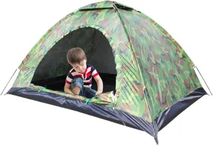 Camo Tent, Waterproof 2 Person Dome Tent with Mesh Skylight, Mesh Door and Carry Bag for Camping Travel Trekking Hiking