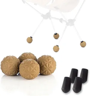 Camping Chair Stabilizing Rubber Ball Feet, Compatible with Helinox Chair, Detachable Anti-Slip Foot Replacement for Ultralight Portable Camping Chair on Soft Surfaces…