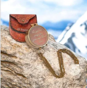 Camping Compass Engraved with “So You Can Always Find Your Way Back Home”, Gift Compass for Christmas