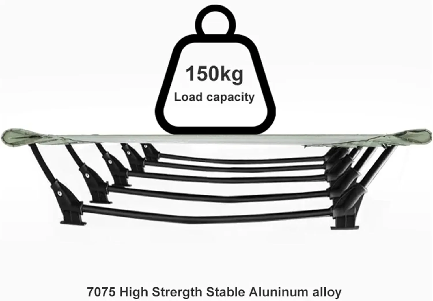 Camping Cot Portable Folding Bed Outdoor Ultralight Compact Tent Bed for Travel Backpacking Hiking Sleeping(Black)