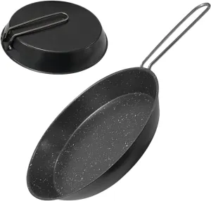 Camping Frying Pan - Non-Stick Skillet, Portable Cookware | 7.87 Inch Outdoor Fry with Foldable Handle for Backpacking, Camping, Travel, Picnic, Dorm Kitchen, Home Stove and Oven Use