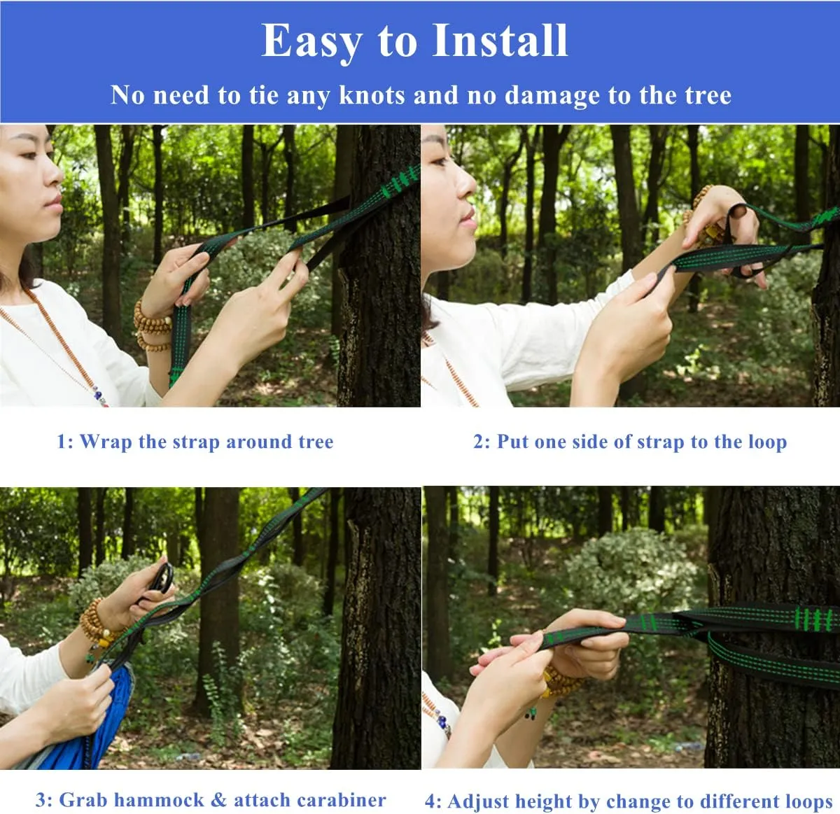 Camping Hammock Double & Single Portable Hammocks Ultralight Nylon Parachute Hammocks with 2 Tree Straps for Backpacking, Travel, Beach, Backyard, Camping, Hiking (Medium, Royal Blue)