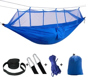 Camping Hammock -Portable Hammock，Insect and Mosquito nets, Multi-Person Load Bearing，Ultralight Nylon Camping Air Tent (Blue (Blue Net))