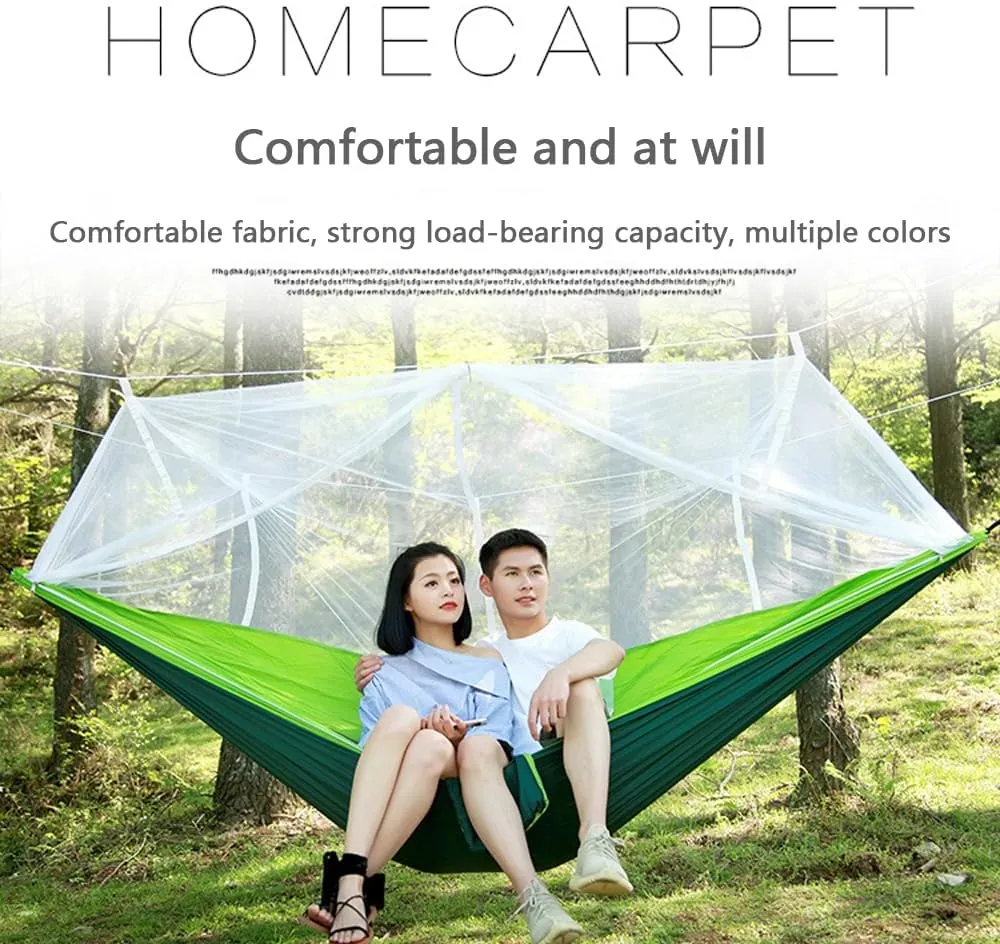 Camping Hammock -Portable Hammock，Insect and Mosquito nets, Multi-Person Load Bearing，Ultralight Nylon Camping Air Tent (Blue (Blue Net))