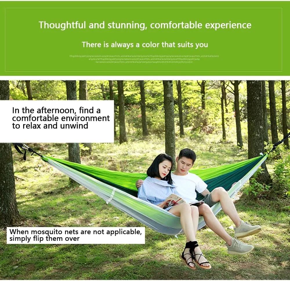 Camping Hammock -Portable Hammock，Insect and Mosquito nets, Multi-Person Load Bearing，Ultralight Nylon Camping Air Tent (Blue (Blue Net))