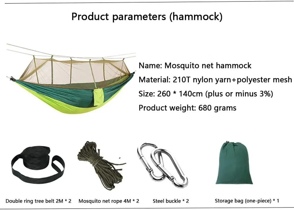 Camping Hammock -Portable Hammock，Insect and Mosquito nets, Multi-Person Load Bearing，Ultralight Nylon Camping Air Tent (Blue (Blue Net))