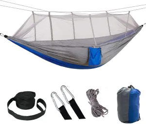 Camping Hammock -Portable Hammock，Insect and Mosquito nets, Multi-Person Load Bearing，Ultralight Nylon Camping Air Tent (Grey and Blue)