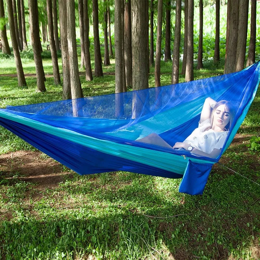 Camping Hammock with Mosquito net Tent Portable Lightweight 2 Person for Outdoors Backpacking Hiking Trekking