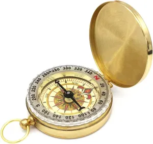 Camping Hiking Pocket Brass Compass Portable Compass Navigation for Outdoor Activities