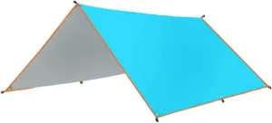 Camping Tarp Awning Canopy Ultralight Compact, Tent Tarp Camping Canopy for Picnic Barbecue Outdoor Activities Travel Garden, Blue