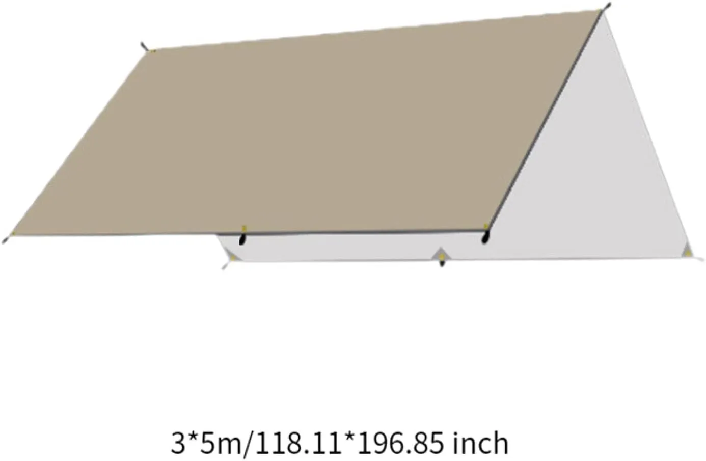 Camping Tarp Awning Canopy Ultralight Compact, Tent Tarp Camping Canopy for Picnic Barbecue Outdoor Activities Travel Garden, khaki