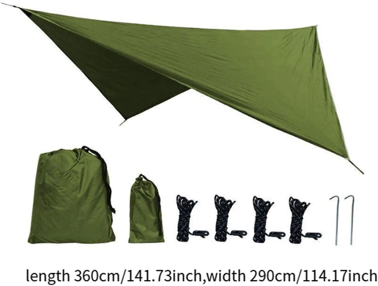 Camping Tarp Hammock Canopy Large Portable Camping Tent Tarp Canopy for Beach Outdoor Activities Garden Travel Picnic, Green