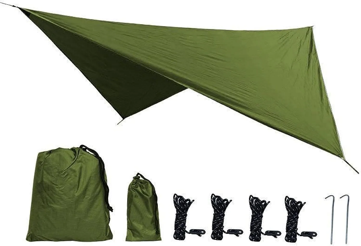 Camping Tarp Hammock Canopy Large Portable Camping Tent Tarp Canopy for Beach Outdoor Activities Garden Travel Picnic, Green