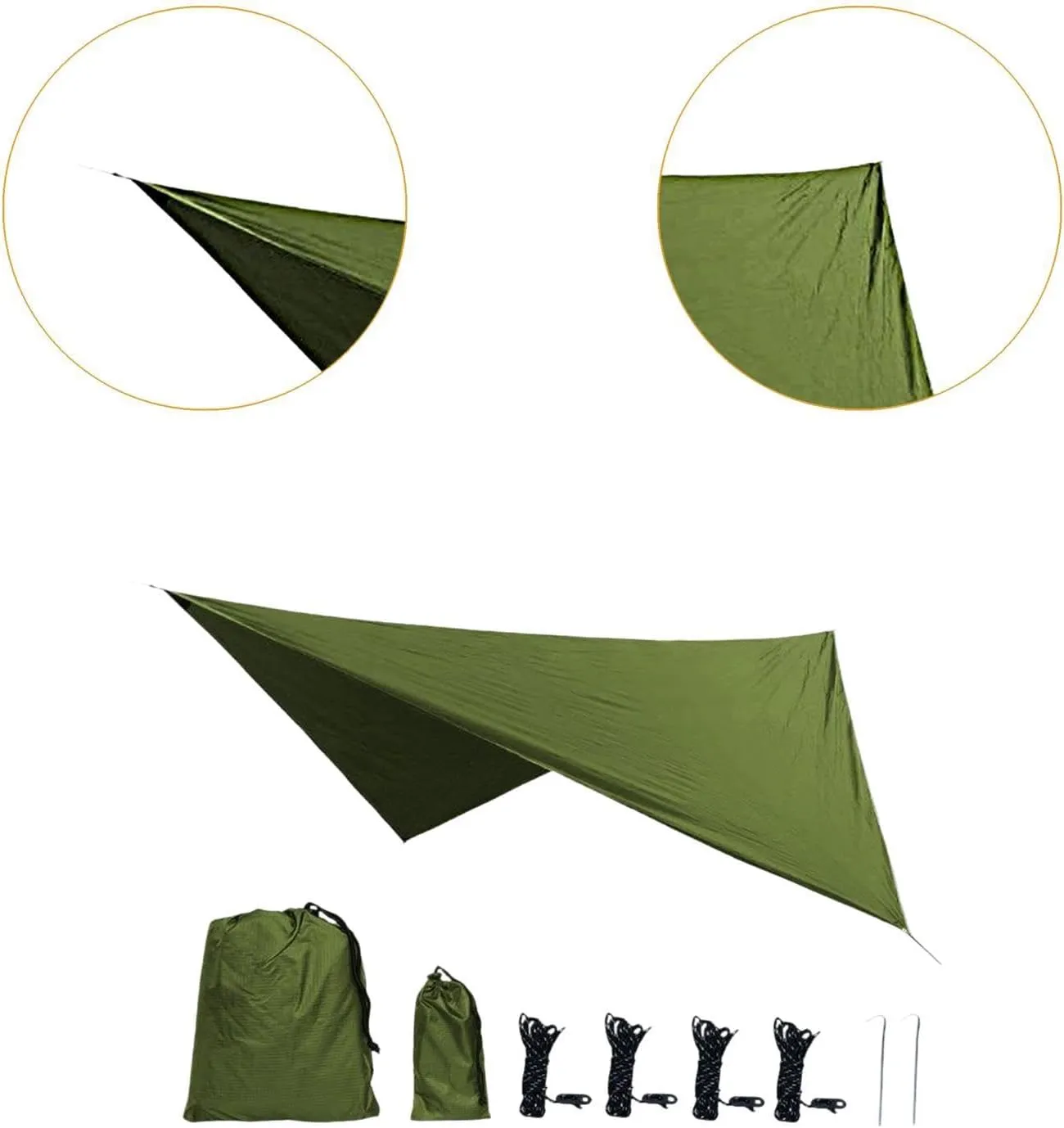 Camping Tarp Hammock Canopy Large Portable Camping Tent Tarp Canopy for Beach Outdoor Activities Garden Travel Picnic, Green