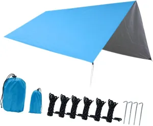 Camping Tarp Shelter Ultralight Compact Portable Camping Canopy Tent Tarp for Hiking Travel Beach Barbecue Outdoor Activities