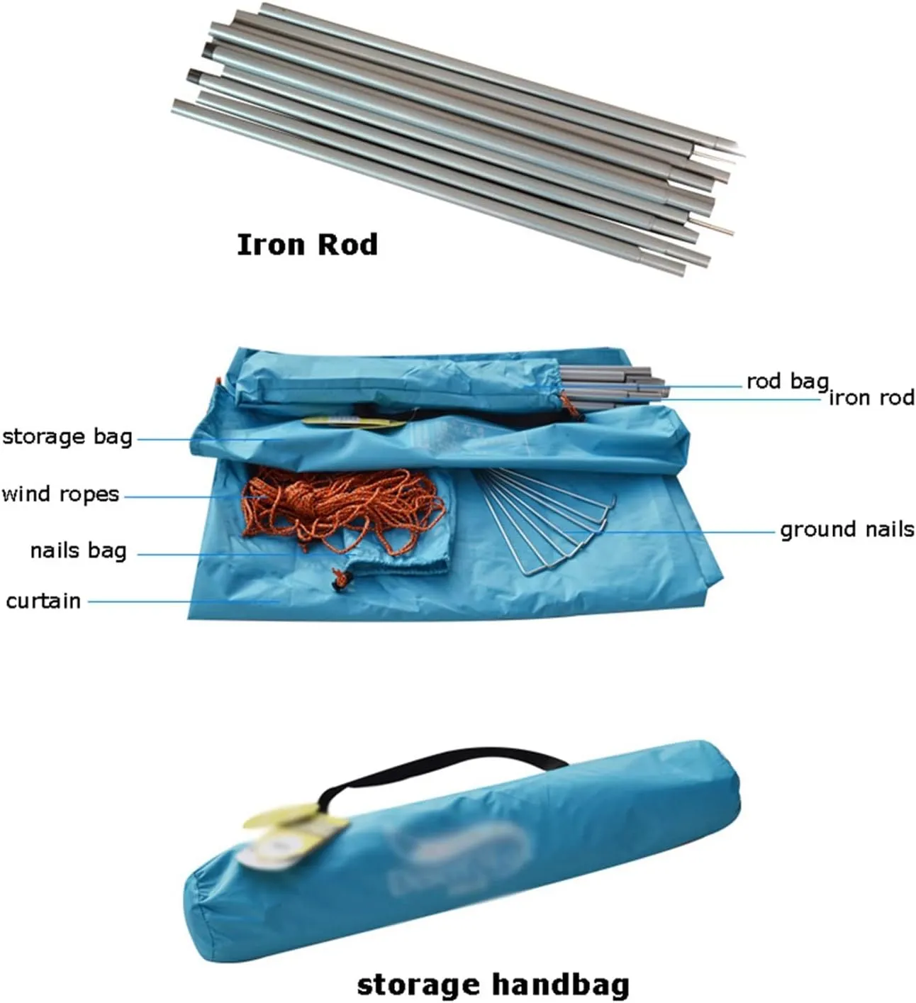Camping Tarp, Waterproof Outdoor Awning Hammock Tarp Rain Fly Lightweight Camping Tent Sun Shelter for Tourism Hiking Beach Pergola