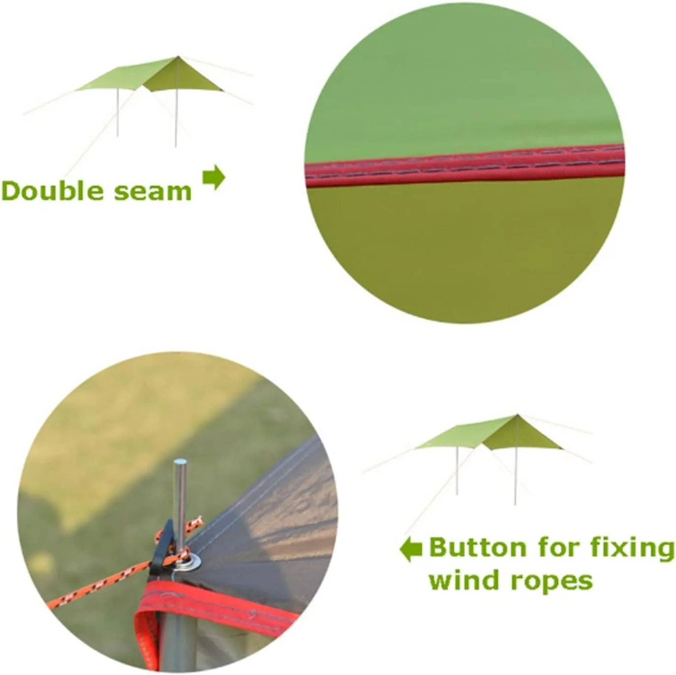 Camping Tarp, Waterproof Outdoor Awning Hammock Tarp Rain Fly Lightweight Camping Tent Sun Shelter for Tourism Hiking Beach Pergola