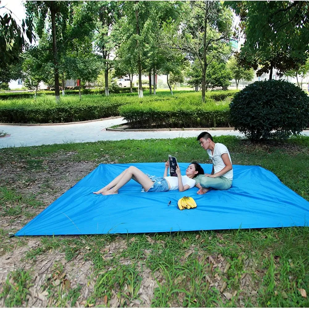 Camping tarp with Poles Rain Fly Tent Tarp 3m x 3m Lightweight Camping Shelter Hiking Tent Tarpaulin