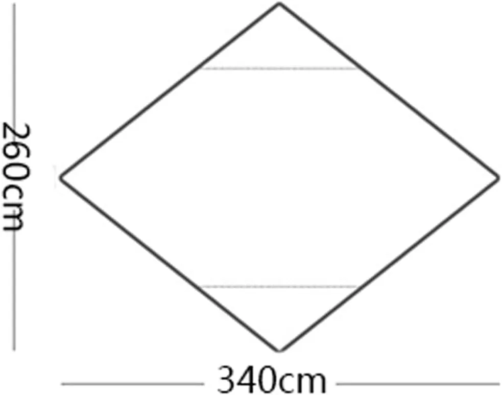 Camping Tarp,Rhombus Waterproof Tarp Tent Shade Outdoor Camping Hammock Garden Silver Coated Awning Canopy Sunshade Ultralight 340 * 260cm (Color : Army Green, Size : 340 * 260cm)