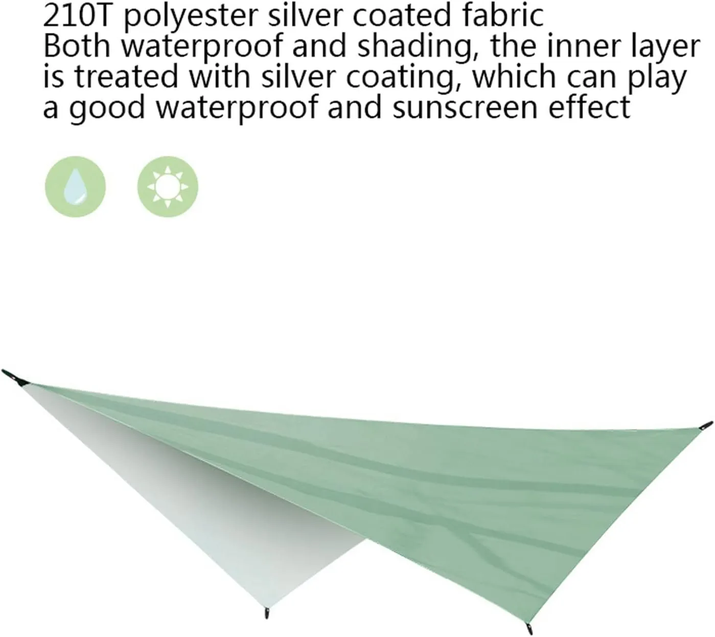 Camping Tarp,Rhombus Waterproof Tarp Tent Shade Outdoor Camping Hammock Garden Silver Coated Awning Canopy Sunshade Ultralight 340 * 260cm (Color : Army Green, Size : 340 * 260cm)