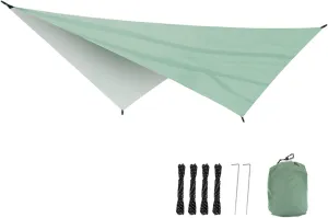Camping Tarp,Rhombus Waterproof Tarp Tent Shade Outdoor Camping Hammock Garden Silver Coated Awning Canopy Sunshade Ultralight 340 * 260cm (Color : Army Green, Size : 340 * 260cm)
