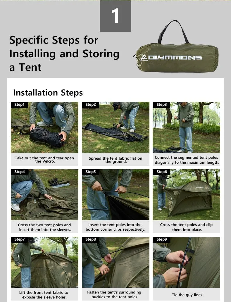 Camping Tent 1 to 2 Person, Backpacking Tent Waterproof & Windproof, Ultralight Instant Tent for Camping, Hiking, Outdoor,Lightweight for Adults Kids Scouts Easy Setup