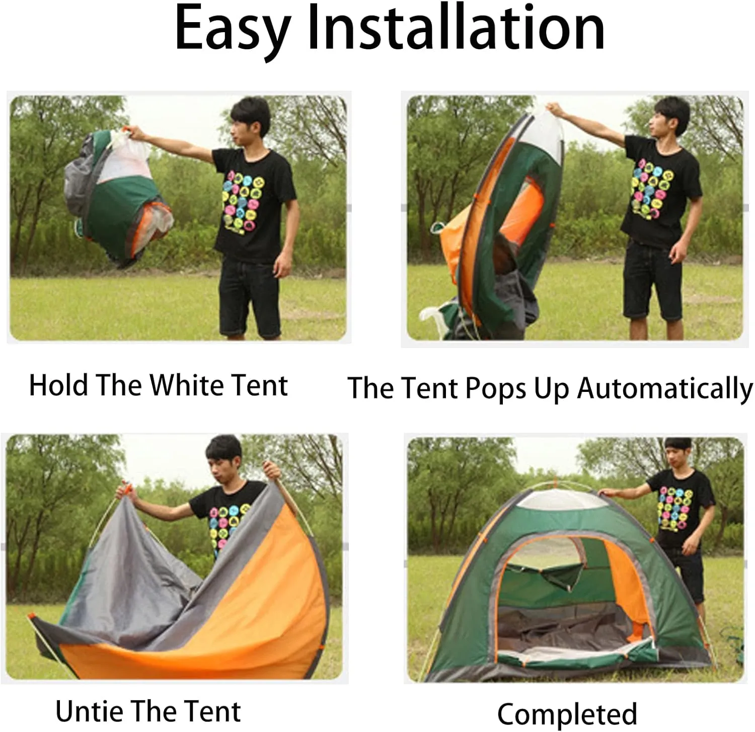 Camping Tent 3-5 Person - Family Dome Waterproof Backpack Tents with Top Rainfly, Ultralight Easy Set Up Small Tents with Carry Bag for 4 Season Hiking Glamping Beach Outdoor