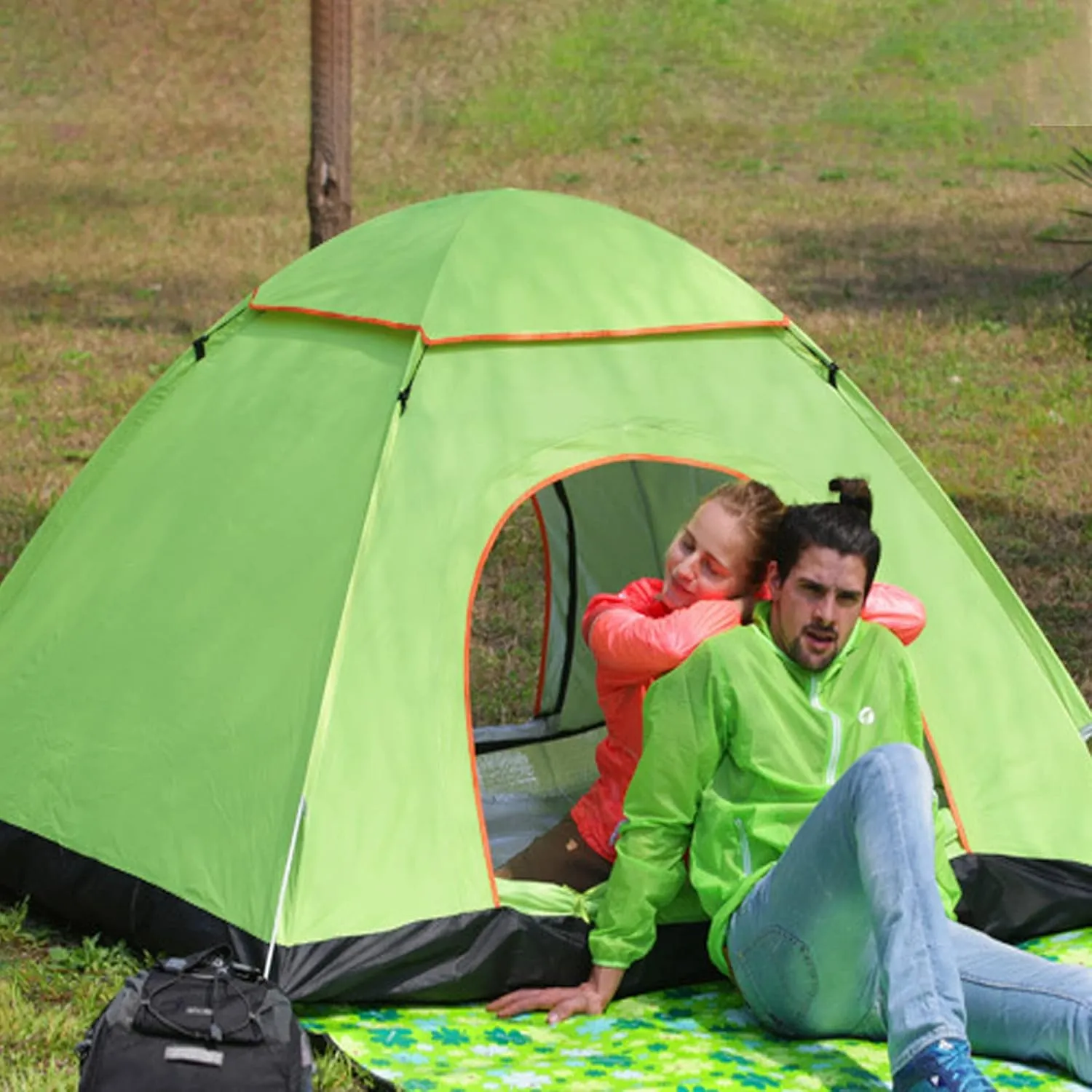 Camping Tent 3-5 Person - Family Dome Waterproof Backpack Tents with Top Rainfly, Ultralight Easy Set Up Small Tents with Carry Bag for 4 Season Hiking Glamping Beach Outdoor