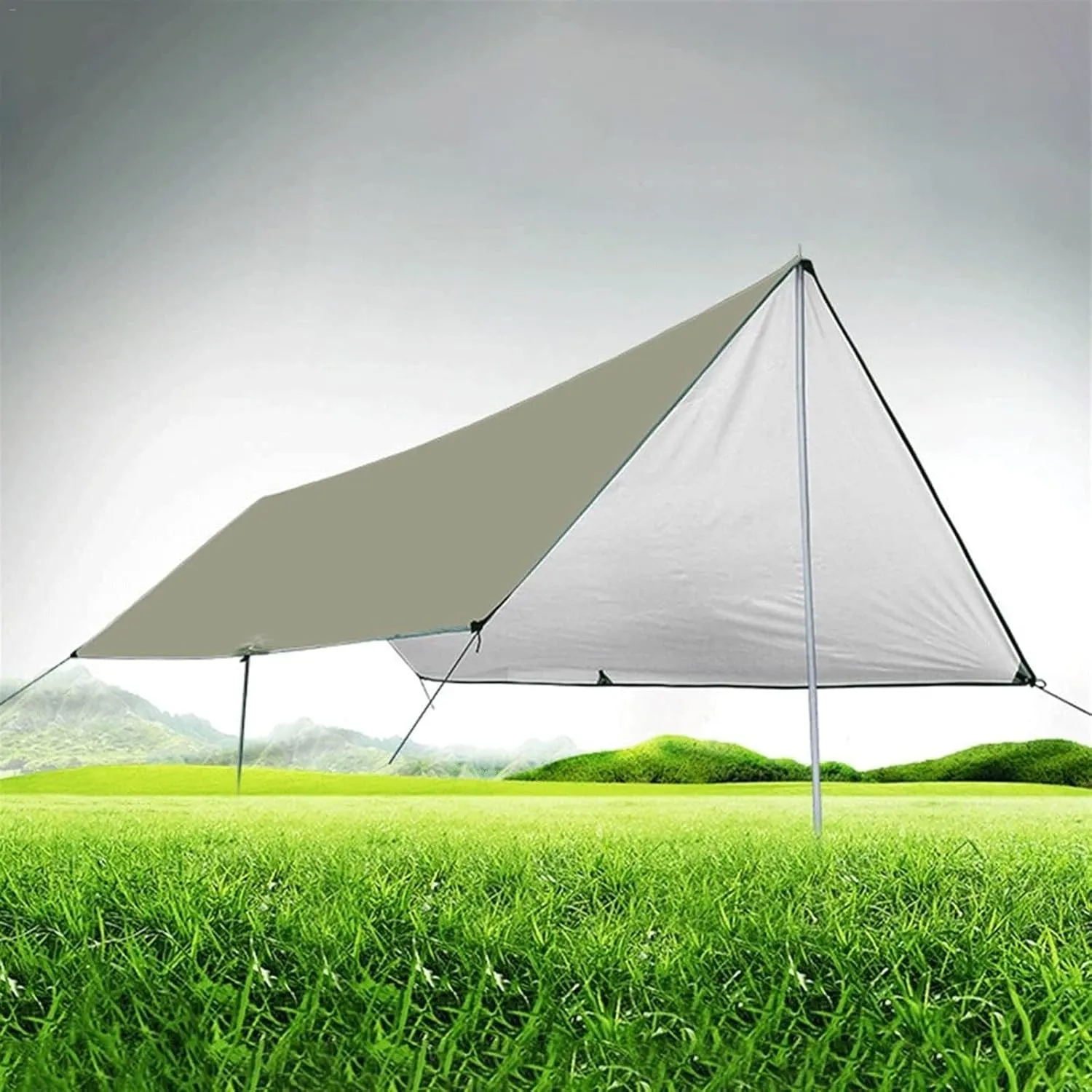 Camping Tent 3x4m Awning Waterproof Tarpaulin Tent Shade Ultra Light Garden Canopy Shade Outdoor Camping Hammock Rainfly Beach Awning (Color : 2, Size