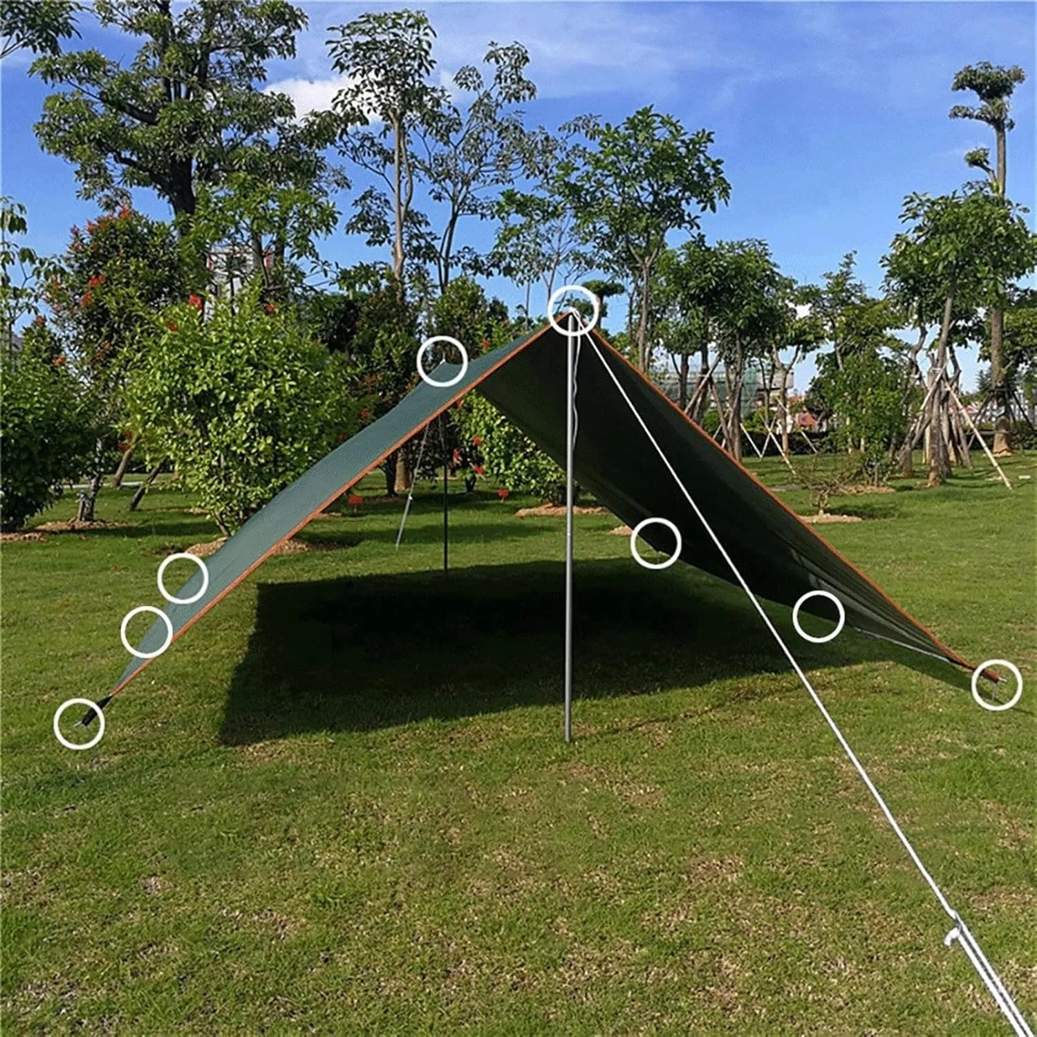Camping Tent Awning Waterproof Tarpaulin Tent Shade Ultralight Garden Canopy Shade Outdoor Camping Hammock Travel Beach Awning (Color : 3, Size : 3x5m
