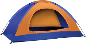 Camping Tent, Double Door Portable Tent With Shelters Carry Bag, 1 To 2 Persons Lightweight Waterproof Camping Hiking Tent, Perfect For Backpacking And Camping(1 person Orange)