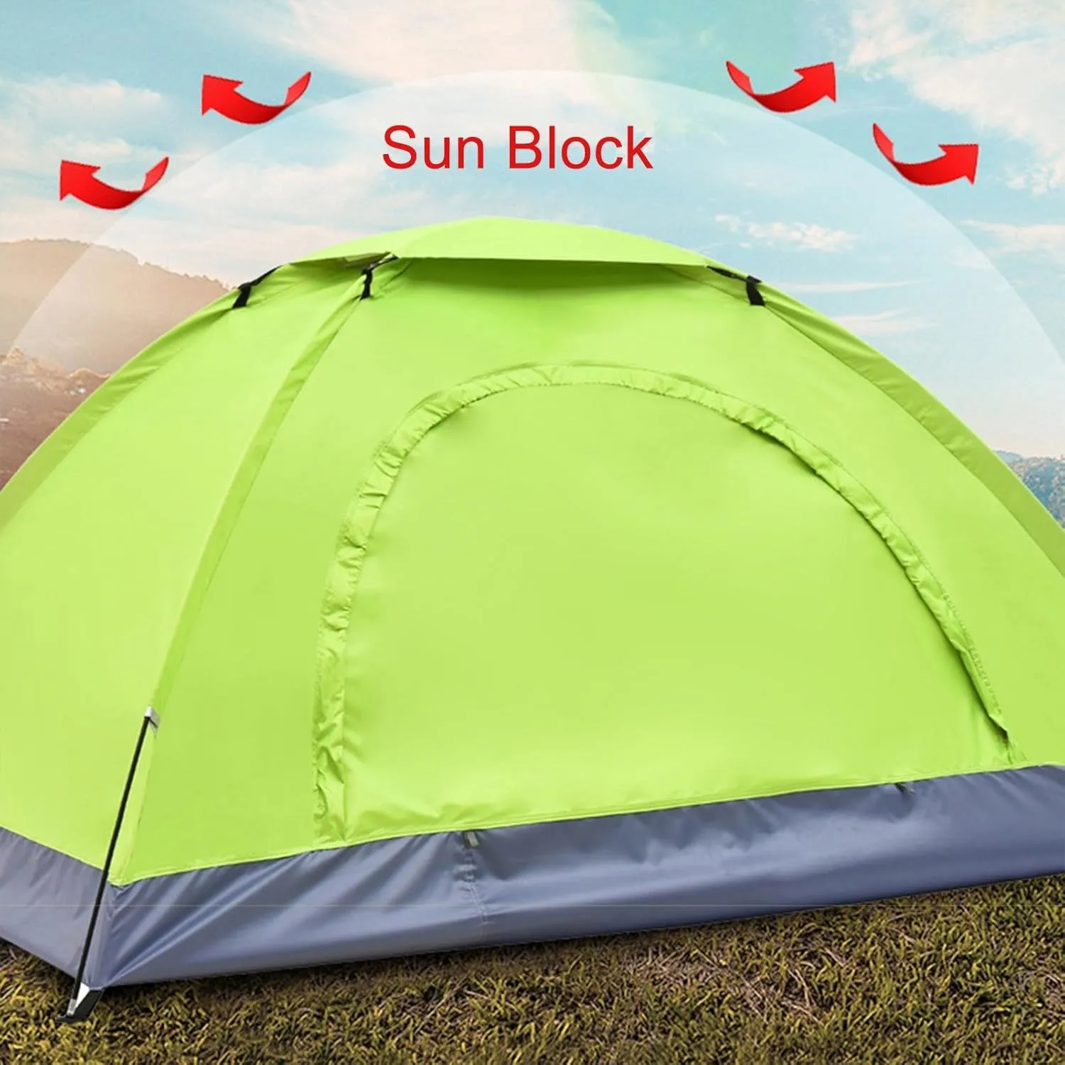 Camping Tent, Double Door Portable Tent With Shelters Carry Bag, 1 To 2 Persons Lightweight Waterproof Camping Hiking Tent, Perfect For Backpacking And Camping(1 person Pink)