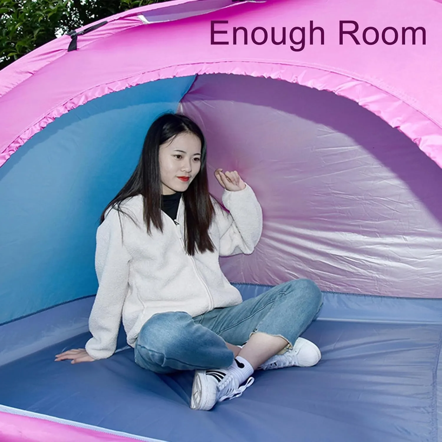 Camping Tent, Double Door Portable Tent With Shelters Carry Bag, 1 To 2 Persons Lightweight Waterproof Camping Hiking Tent, Perfect For Backpacking And Camping(1 person Pink)