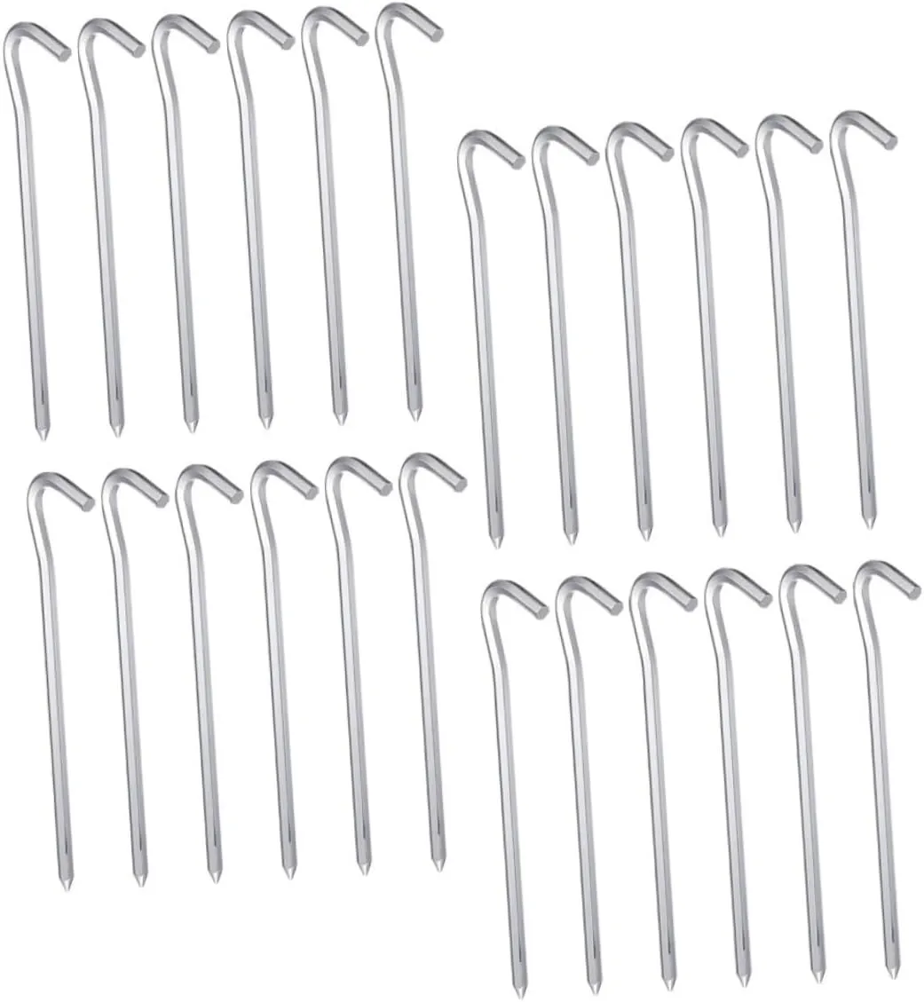 Camping Tent Stakes 30pc Heavy Duty Aluminum Alloy Ground Pegs Tent Spikes for Beach Lawn Pull Design
