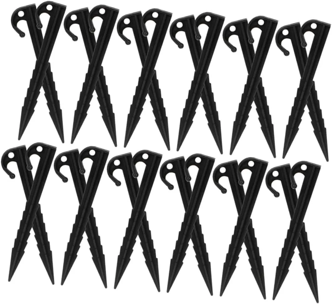 Camping Tent Stakes 40pcs Plastic Ground Stakes for Tent Tarp Quick Installation Safe Practical Essential for Outdoor