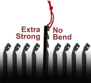 Camping Tent Stakes,10pcs Ultralight Tent Stakes Heavy Duty Aluminum Alloy Pegs Nails Titanium Tent Pegs Lightweight, Black