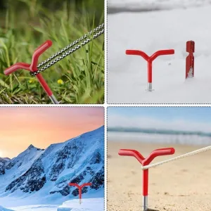 Camping Tent Stakes,6 Packs Tent Stakes Pegs Outdoors Ultralight Hook Tent Pegs Canopy Stakes Tent Pegs Beach Tent Stakes (Color : Red) (Color : Red) (Color : OneColor)
