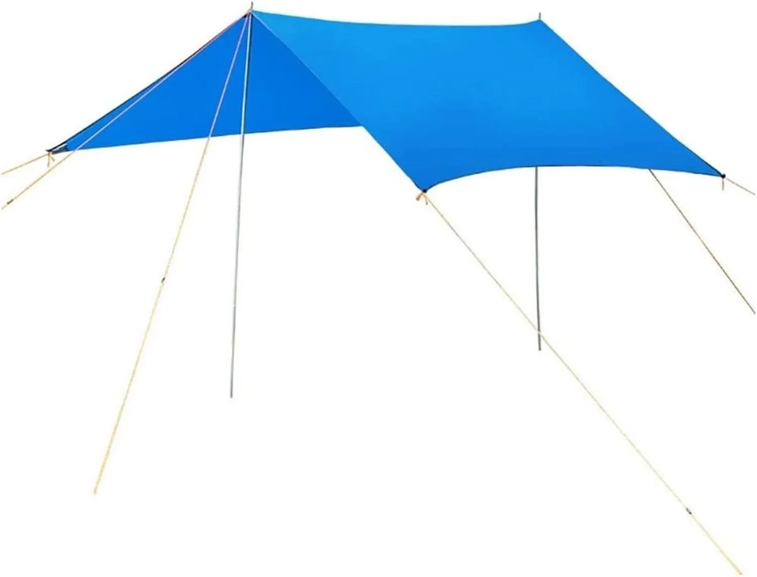 Camping Tent Tarp Waterproof 300x300cm, Hammock Rain Fly Tarp with Poles, Ropes & Pegs for Outdoor Use