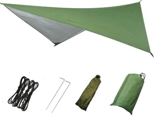 Camping Tent Tarp, Waterproof Sunproof Tent Canopy, Lightweight Hammock Sun Shelter Shade Tent Tarp Awning Canopy, Portable Family Beach Tent Sun Shade Canopy for(230x140CM-Silvery Green)