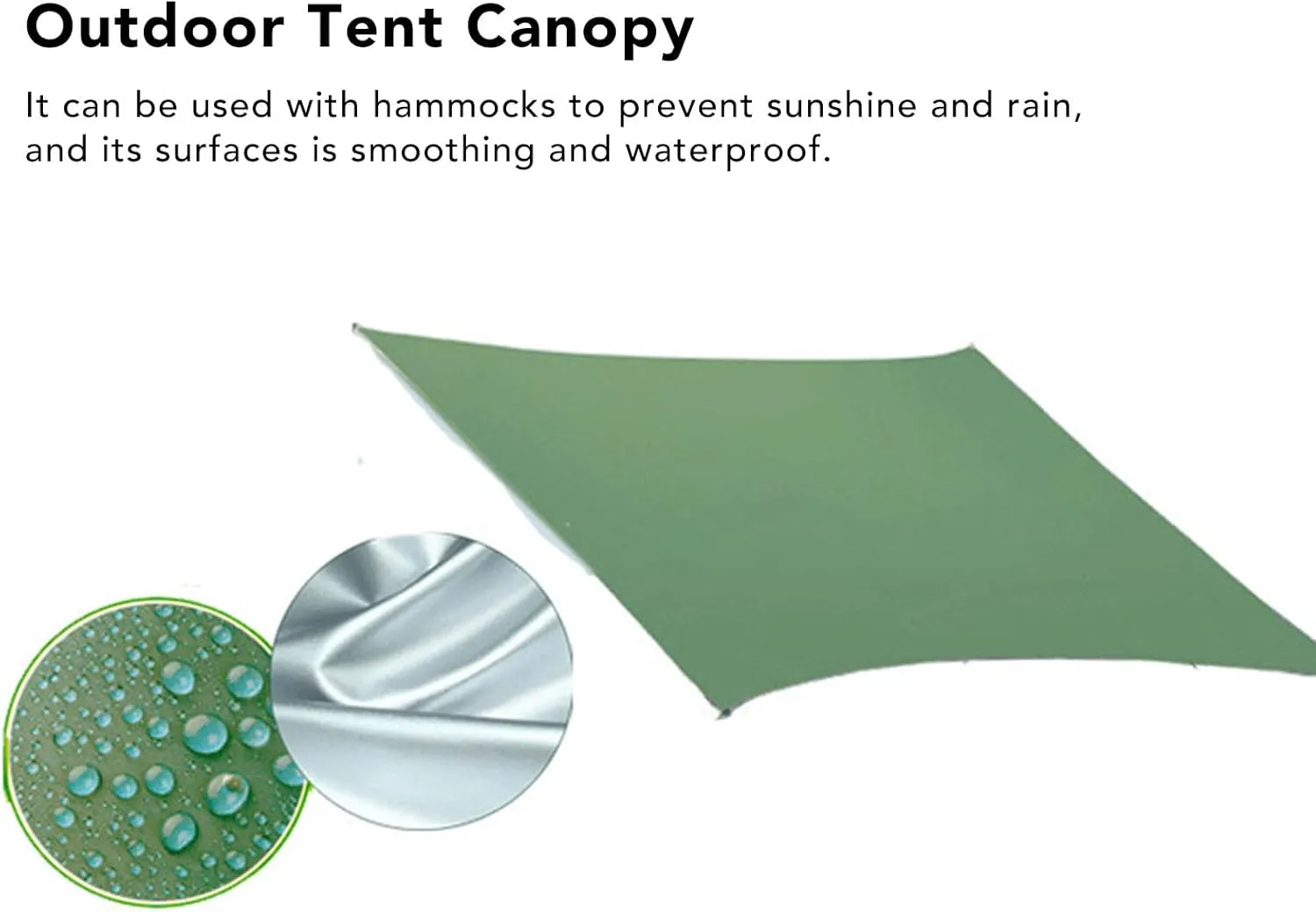 Camping Tent Tarp, Waterproof Sunproof Tent Canopy, Lightweight Hammock Sun Shelter Shade Tent Tarp Awning Canopy, Portable Family Beach Tent Sun Shade Canopy for(230x140CM-Silvery Green)