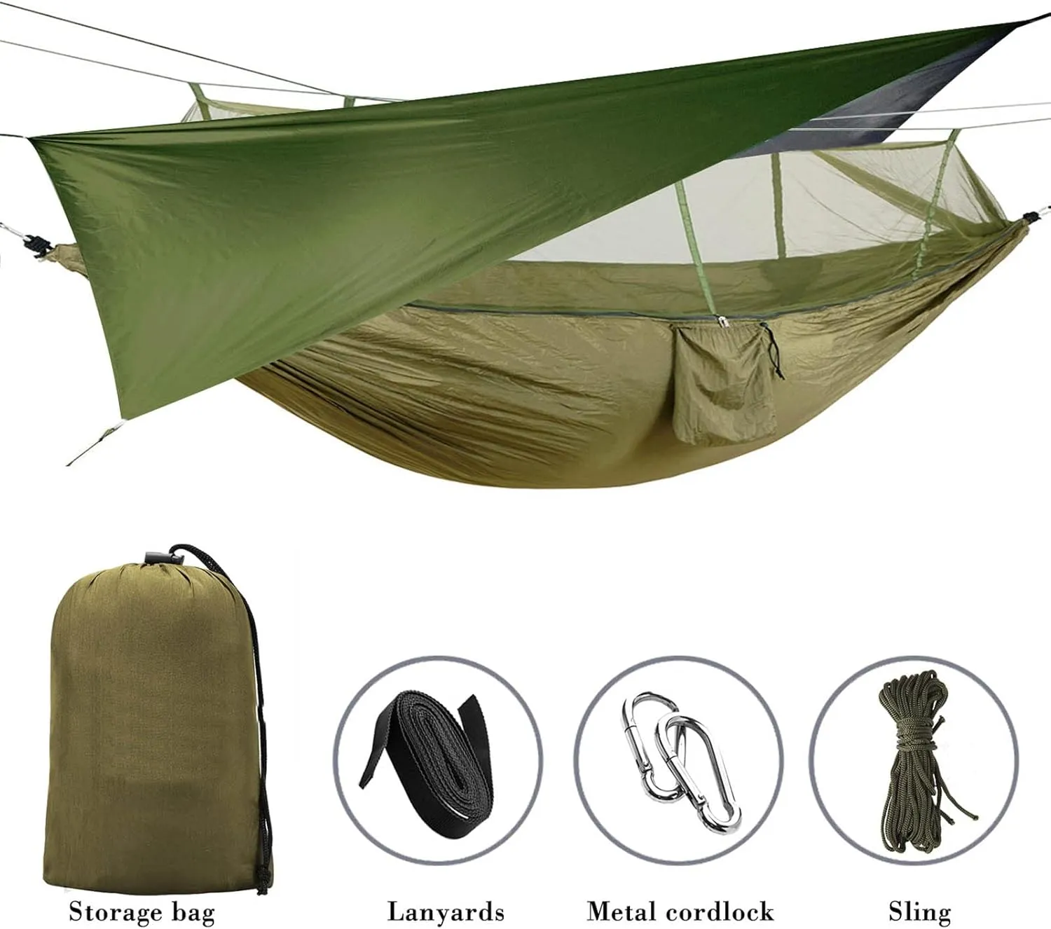 Camping Tent Tarp, Waterproof Sunproof Tent Canopy, Lightweight Hammock Sun Shelter Shade Tent Tarp Awning Canopy, Portable Family Beach Tent Sun Shade Canopy for(230x140CM-Silvery Green)