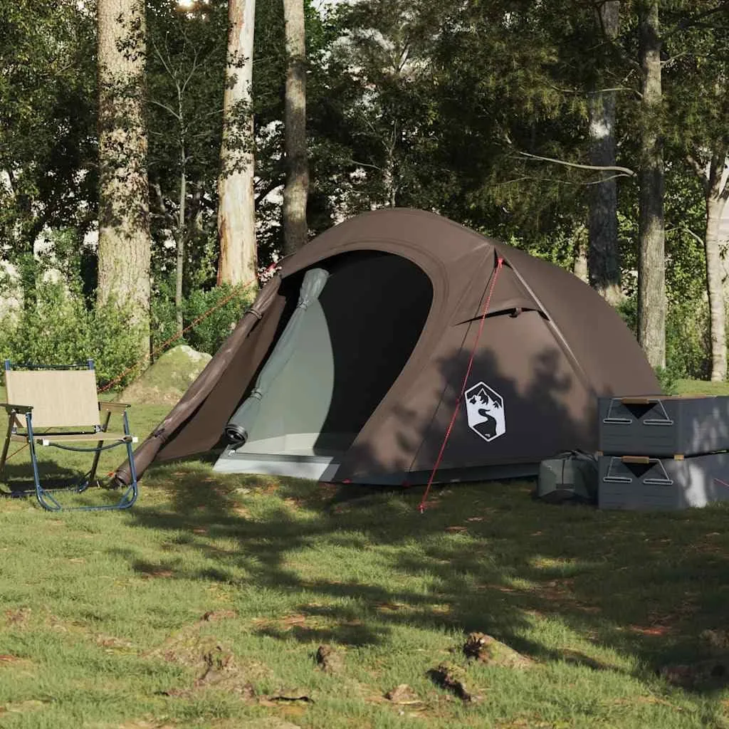 Camping Tent Tunnel 3-Person Olive Green Waterproof vidaXL vidaXL
