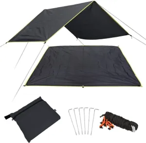 Camping Tent Ultralight Multifunctional Waterproof Tent Tarp Footprint Ground Sheet Mat for Outdoor Camping Hiking Picnic (Color : Black) (Black One S