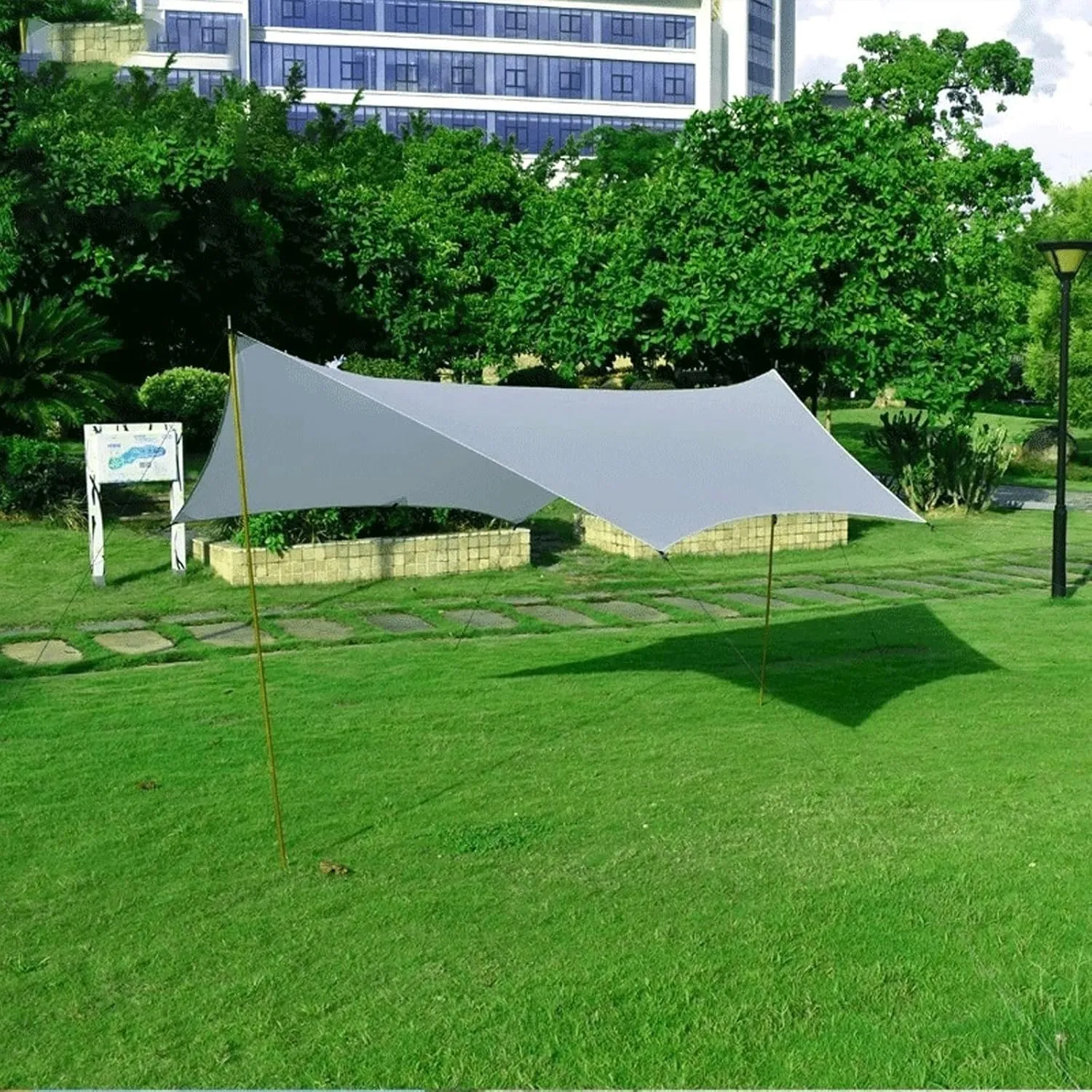 Camping Tent Ultralight Tarpaulin Nylon Silicone Coated Outdoor Camping Tent Butterfly Shape Tarpaulin (1 One Size)