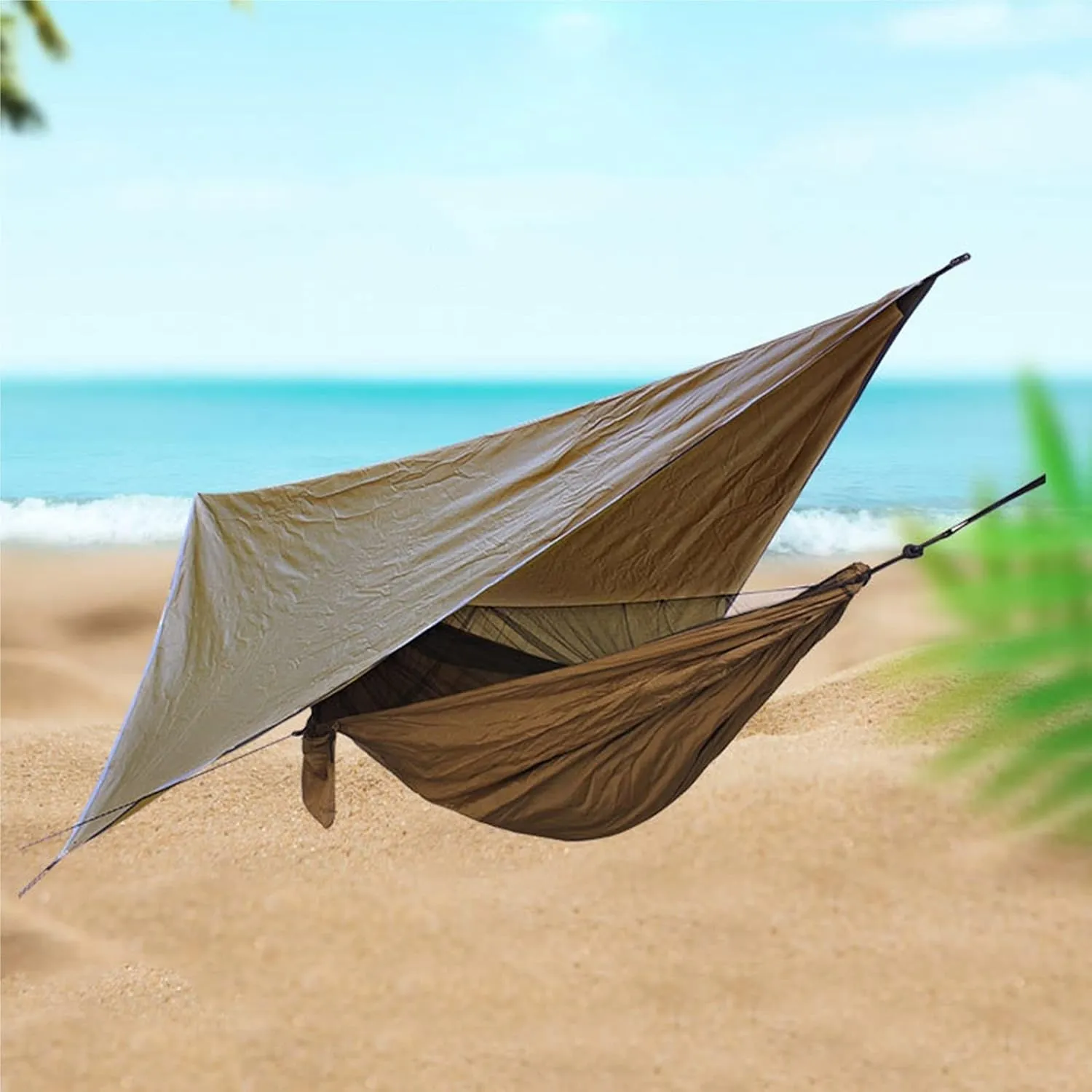 Camping Tent Waterproof Tarpaulin Tent Shade Outdoor Camping Hammock Rainfly Garden Awning Awning Ultralight (Color : 1, Size : ONE Size) (1 One Size)