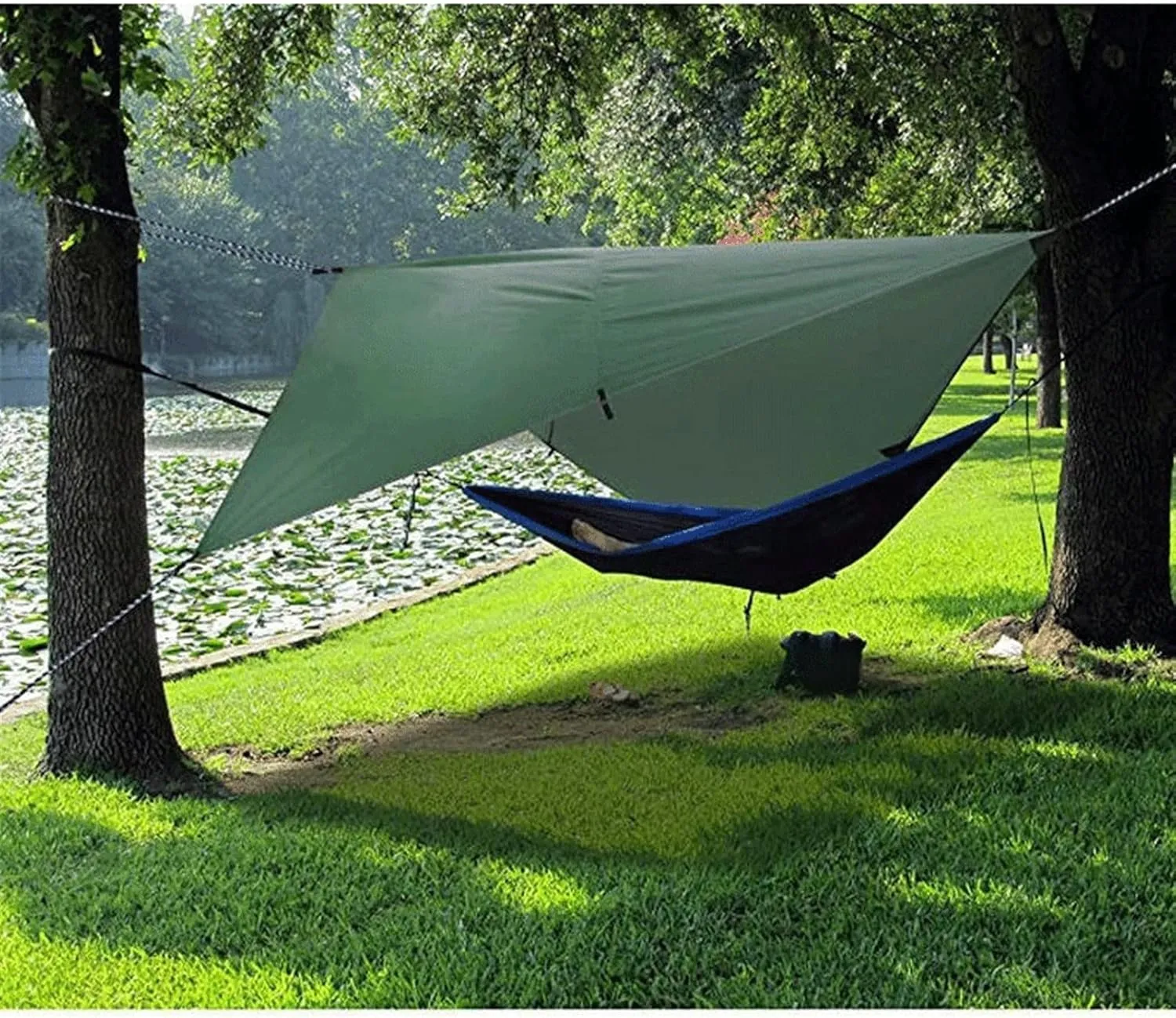 Camping Tent Waterproof Tarpaulin Tent Shade Outdoor Camping Hammock Rainproof Garden Awning Canopy Shade Ultralight Diamond/Hexagon (Color : 2, Size