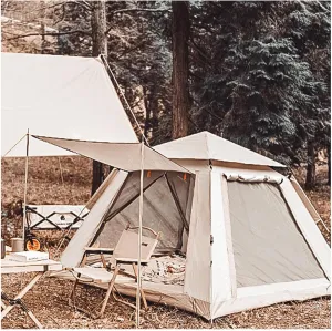 Camping Tents Family 4 People Waterproof,Three Seconds to Open Quick Erect Tent Practical Sturdy Easy Tent Ideal for Camping in The Garden