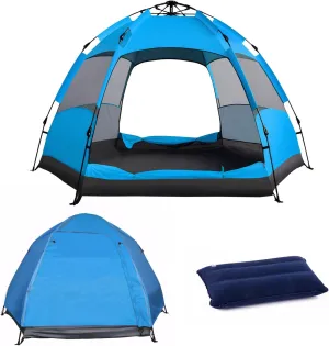 Camping Tents with Hammock for 3 to 4 Persons, Lightweight Family Tent with Mesh Windows Waterproof Easy Tents Instant Pop-Up Tents 60s Easy Setup Tent for Adults Kids Hiking Music Festival