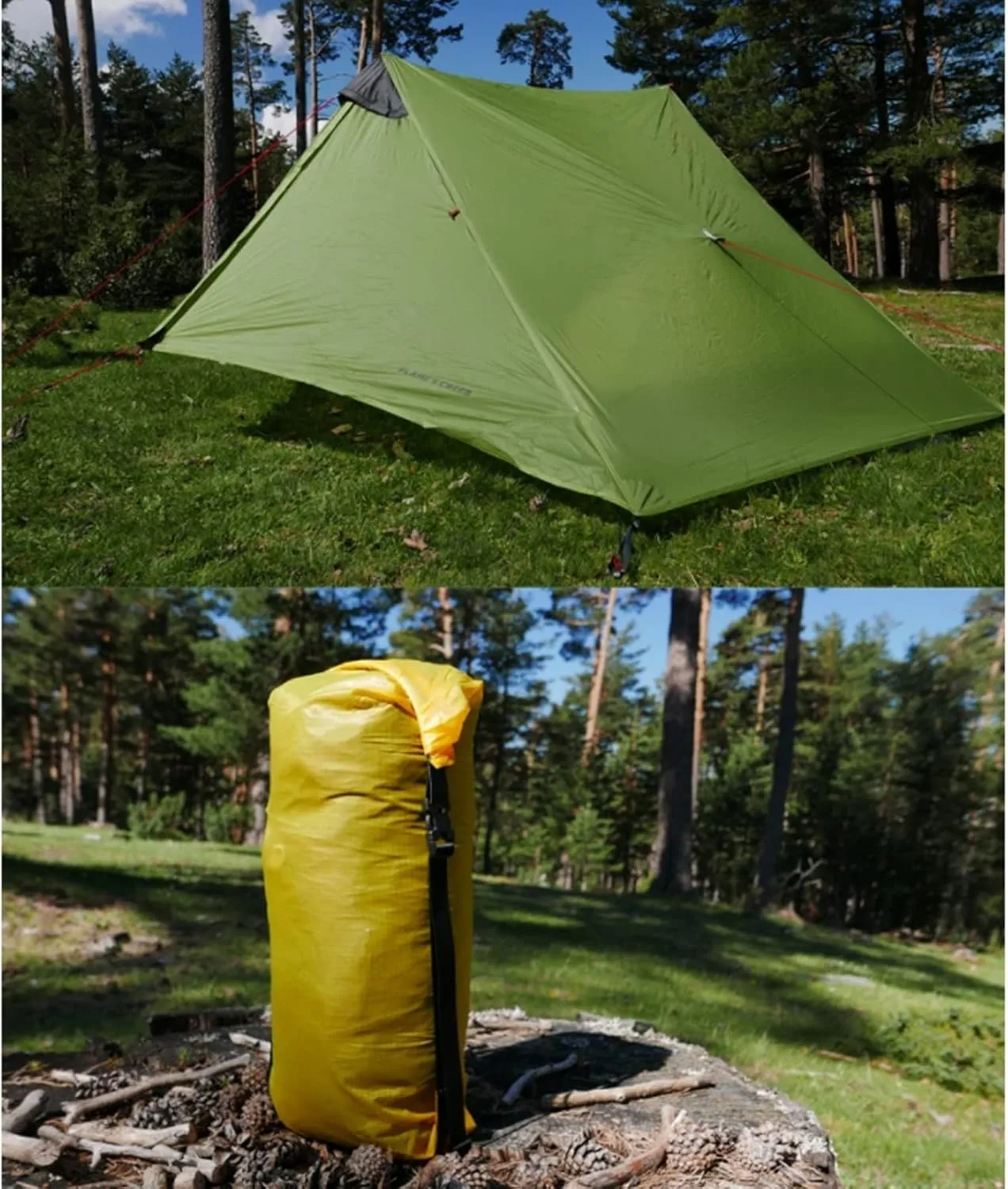 Camping Tents,2022 New 2 Person Ultralight Camping Tent 3 Season Professional 15d Rodless Tent (Color : Green 2P, Size : 3 Season)